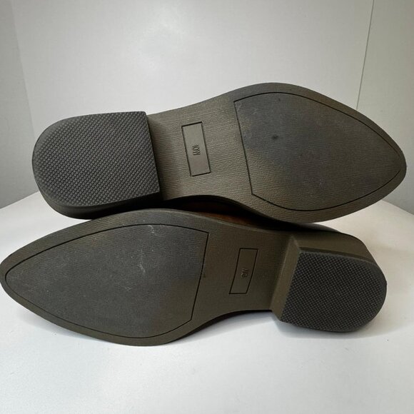 Women's Faux Leather Western Cowboy Mid Block Heel Boots, Dark Tan , Size 10 - Picture 5 of 5